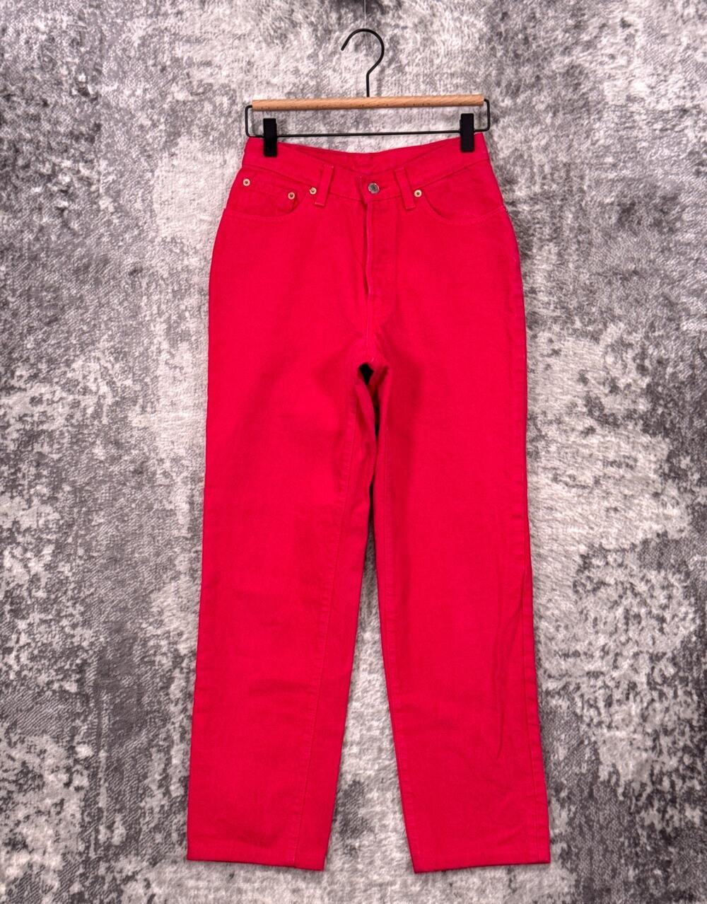 Vintage Levis Jeans 26 in x 26 in Womens 501 Made USA Button Fly Pink Denim